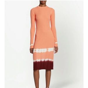 Proenza Schouler White Label orange ombré knit midi dress size large